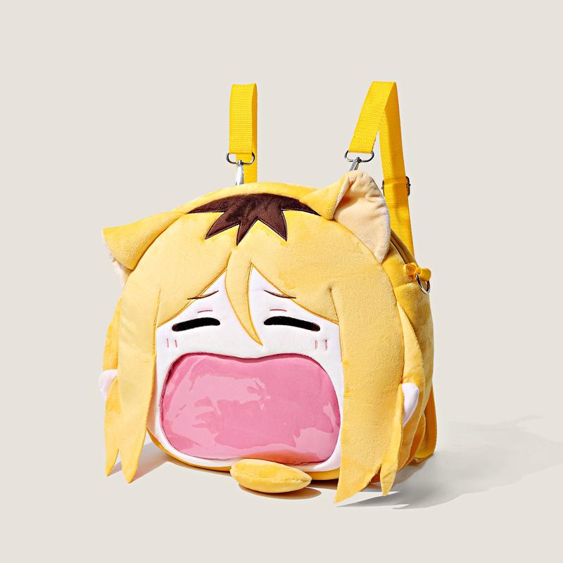 

Хайкюу!! Плюшевый рюкзак - Аниме-мерч Ита-бэг для женщин, большой вместимости с куклой Хатсунэ Мику. 33x35 cm жёлтый