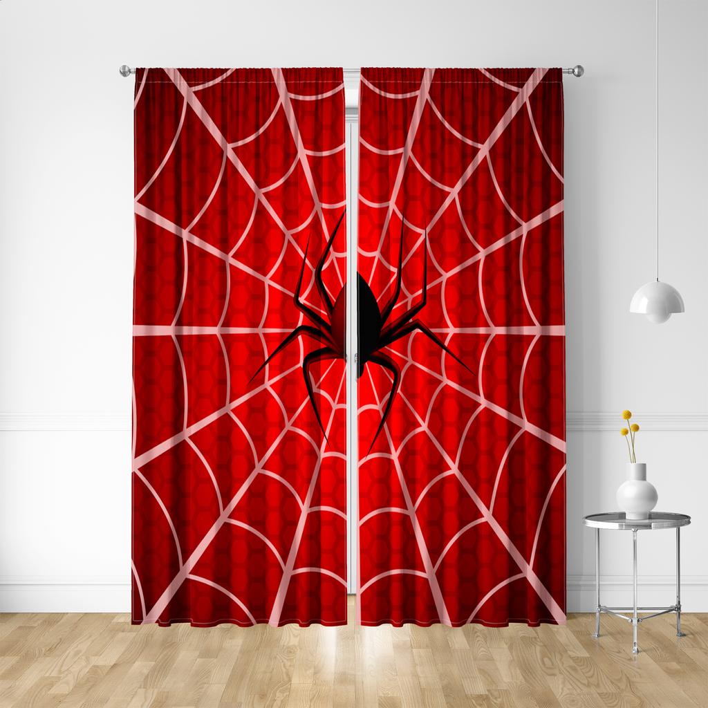 2PC Home Decoration Curtains With Animal Background And Rod Pocket Curtains, Kitchen, Coffee Shop, Living Room, Balcony, Garden