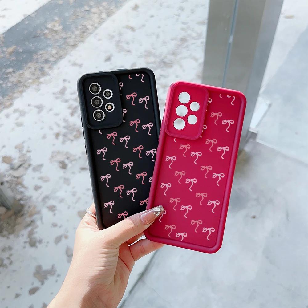Custodia per Telefono per Motorola Moto G04 G24 G54 G05 G34 G75 G14 G15 E13 E40 E14 E22 E32 G9 G Play 2025 Cover Silicone Fiocco Rosa Custodia