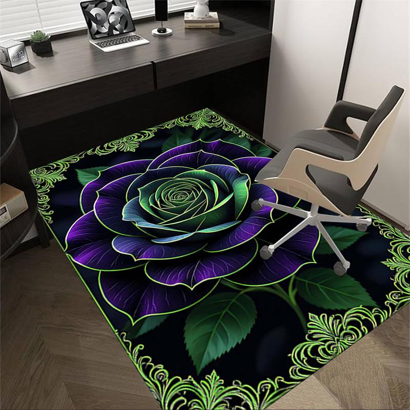1PC Rose Black Extra Large Non Slip Floor carpet, Office, family, bedroom, Studio   Large Area Rug Indoor Rugs, , Vibrant Colors