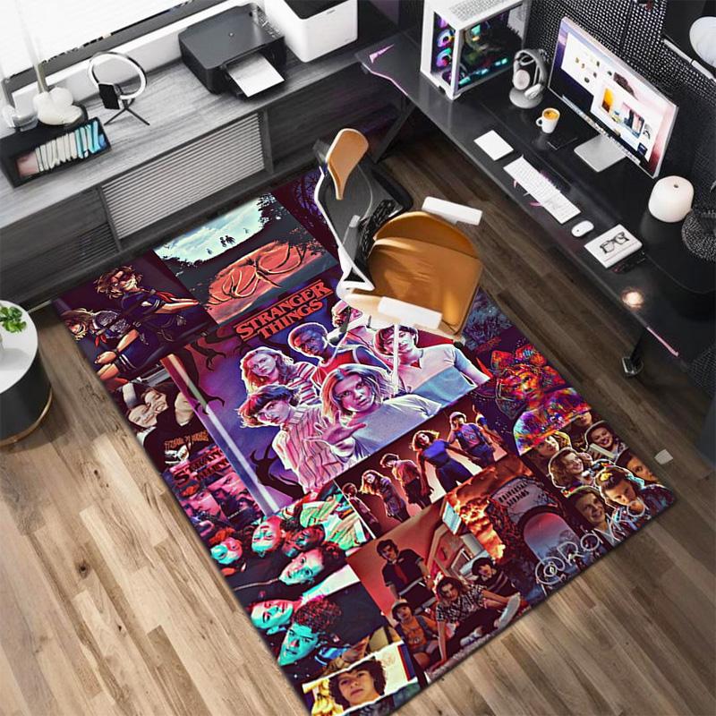 Halloween Horror Horror Theme Stranger Things Carpet Home Living Room Decoration Table and Chairs Anti Slip Door Mat Outdoor Picnic Mat Carpet A7
