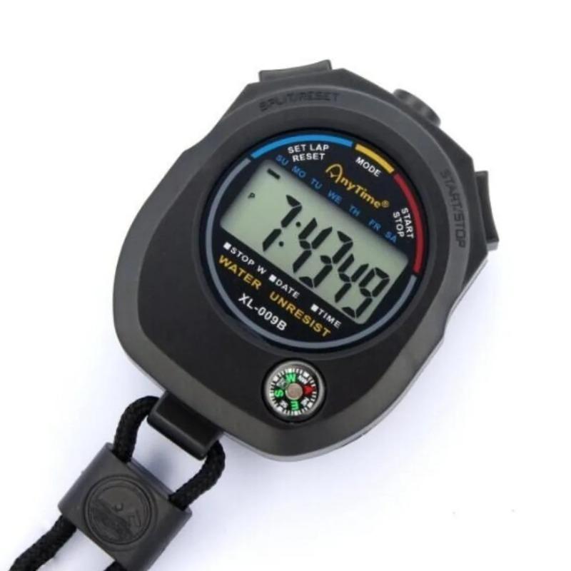 Accurate Waterproof Digital Stopwatch Handheld Professional with Wristband LCD Sports Stopwatch 24H Clock Watch