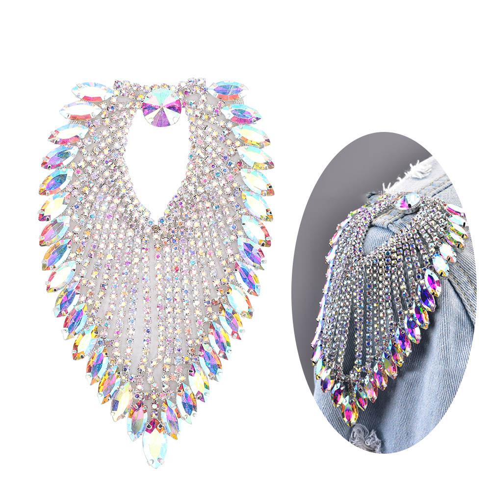 8.5 x 13cm Rhinestone Claw Chain Decorative Strass Crustal Horse Eye Applique Chain