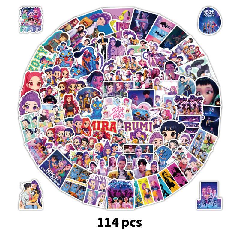 Hunter Girl Kpop Collectors Edition Water Bottle Stickers With Vibrant Printed Art For Teens