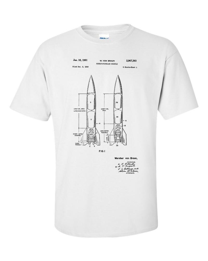 Wernher Von Braun Rocket Patent Blueprint Shirt 2XL