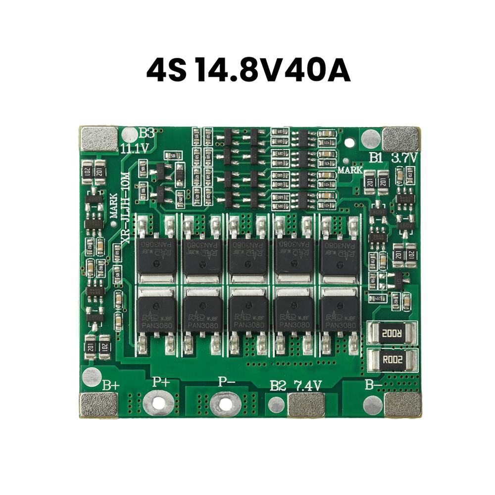 3S 4S 40A 100A Peak BMS Battery Protection Board with Balance 10MOS Low Power Ternary Same Port for 18650 Battery Pack Power Too