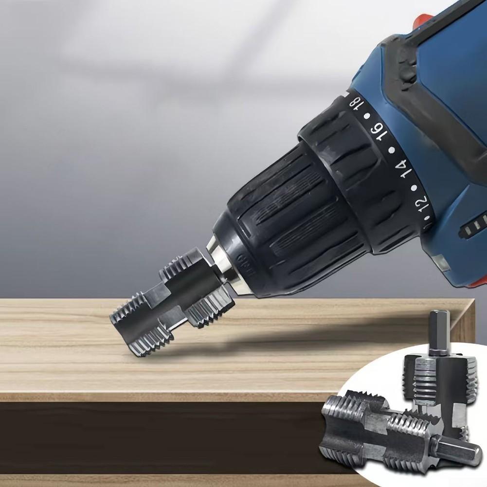 Vrtačka na kovové vodovodní potrubí s dvojitými hlavicemi pro trubky o průměru 12 a 34 palců