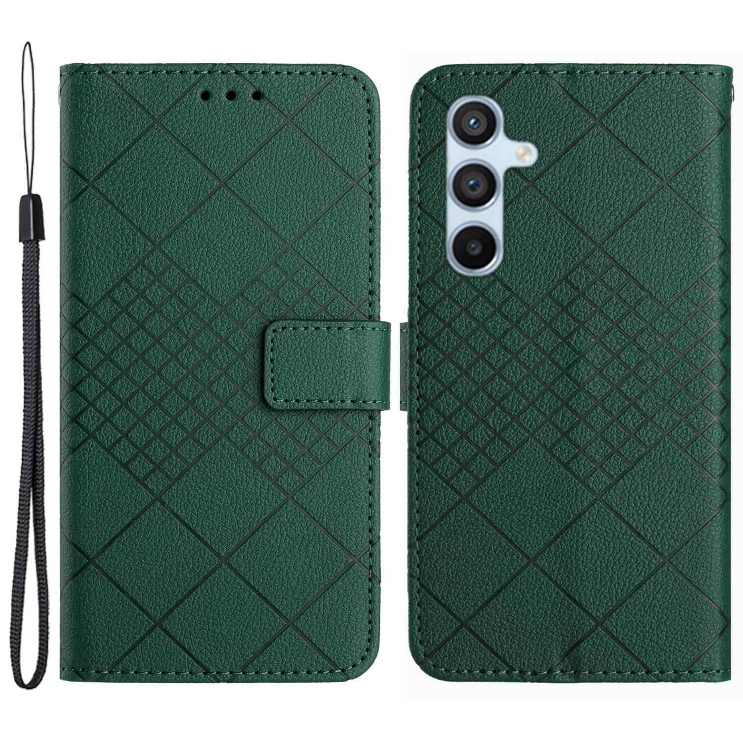 

HT06 For Samsung Galaxy A15 5G Leather Case Litchi Texture Phone Wallet Cover Green