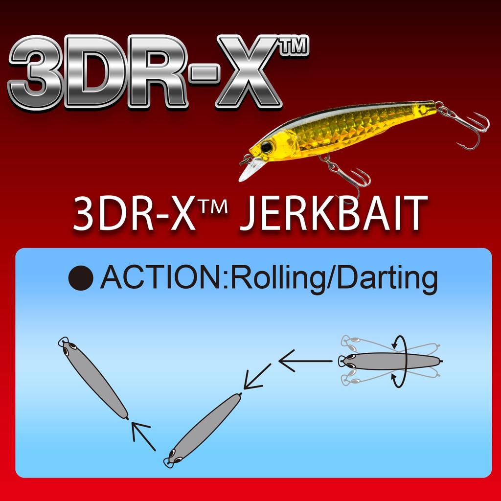 Bass Lure Jerkbait 80mm Pearl Glitter Shad YO-ZURI 3DR-X (SP) Color