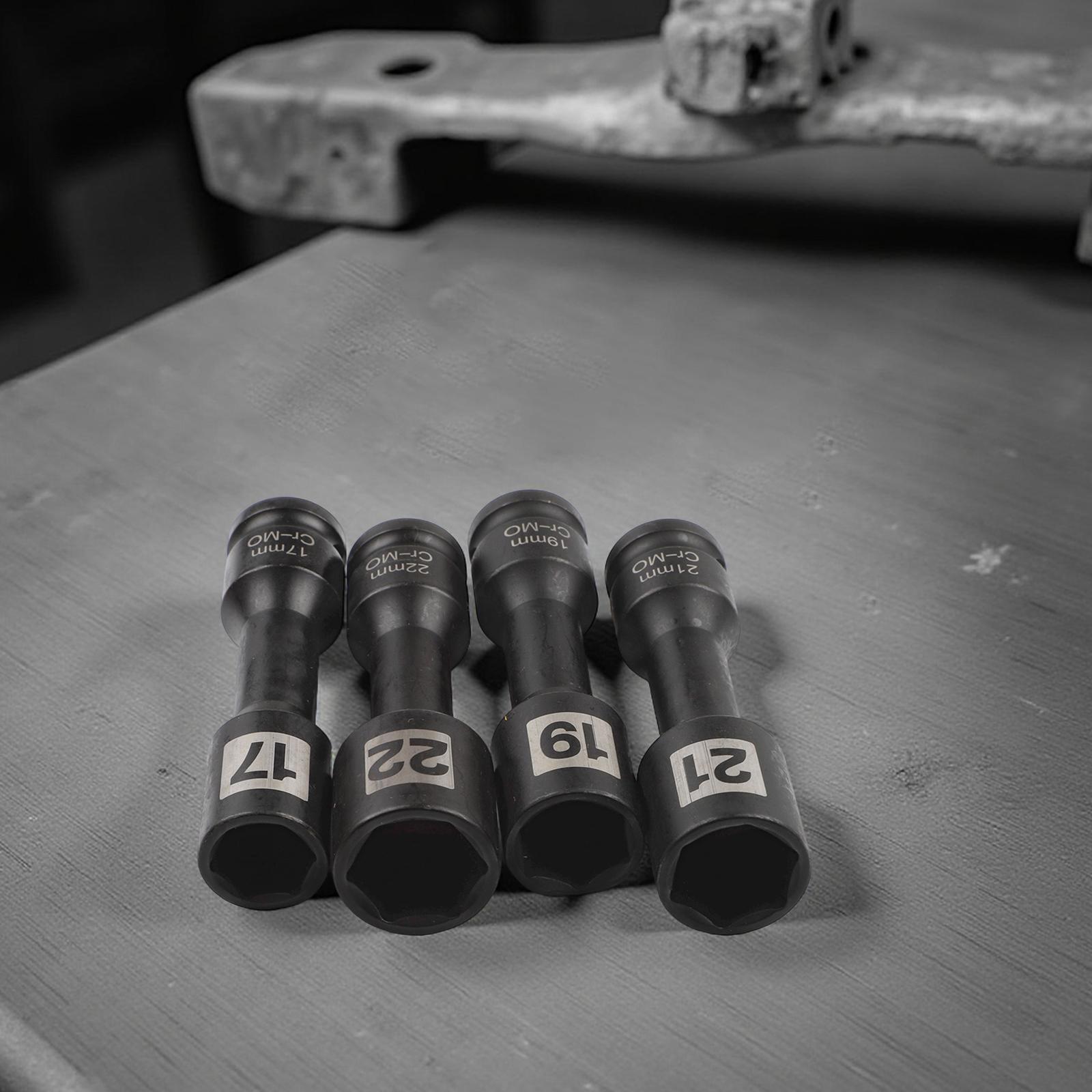 Repair Projects Hex Nut Sleeve Tool Chromoly Steel Socket Set Mechanical Tool High-Torque Tools 4-Piece Socket Set China Mainland
