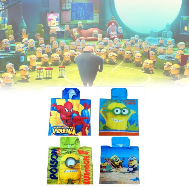 Me Cartoon Despicable Cotton Absorbent Beach Towel Hood Childrens Supplies Pool