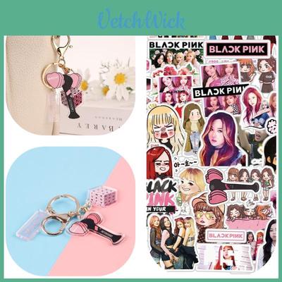 Stilvoller Blackpink Sticker Schlüsselanhänger 54 PVC Sticker Verschiedene Größen enthalten