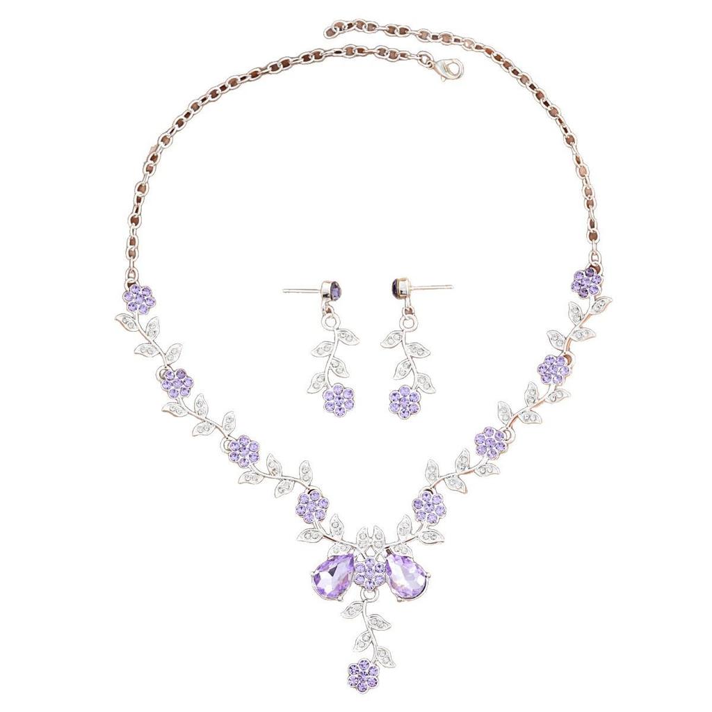 Sunflower Rhinestone Crystal Jewelry Set: Necklace & Earrings for Women