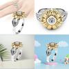 Bague Tournesol Exquise Plaqué Or Avec Zircon Coloré Pour Femmes Bijoux Élégants