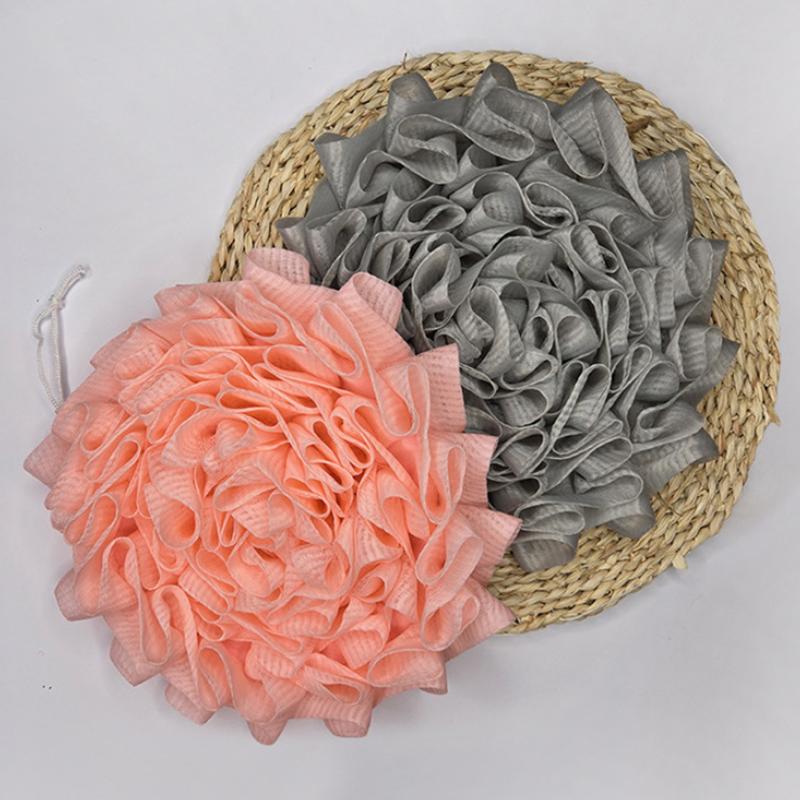 2-In-1 Bath Ball Towel Loofah With Drawstring Closure For Soap Soft Exfoliating Mesh Shower Sponge Skin Care Bathing Tool