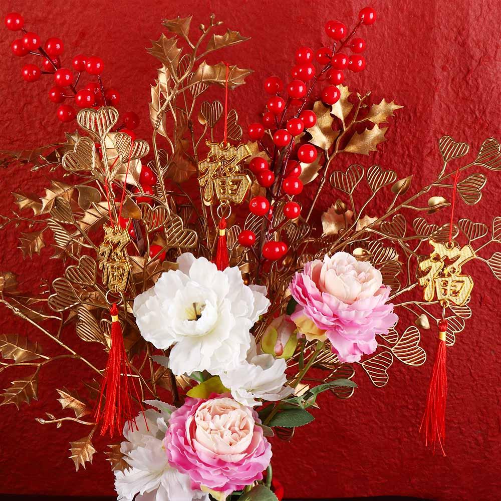 6pcs/10pcs Waterproof Potted Plant Year of the Dragon Spring Festival Hanging Pendant  Lucky Mascot