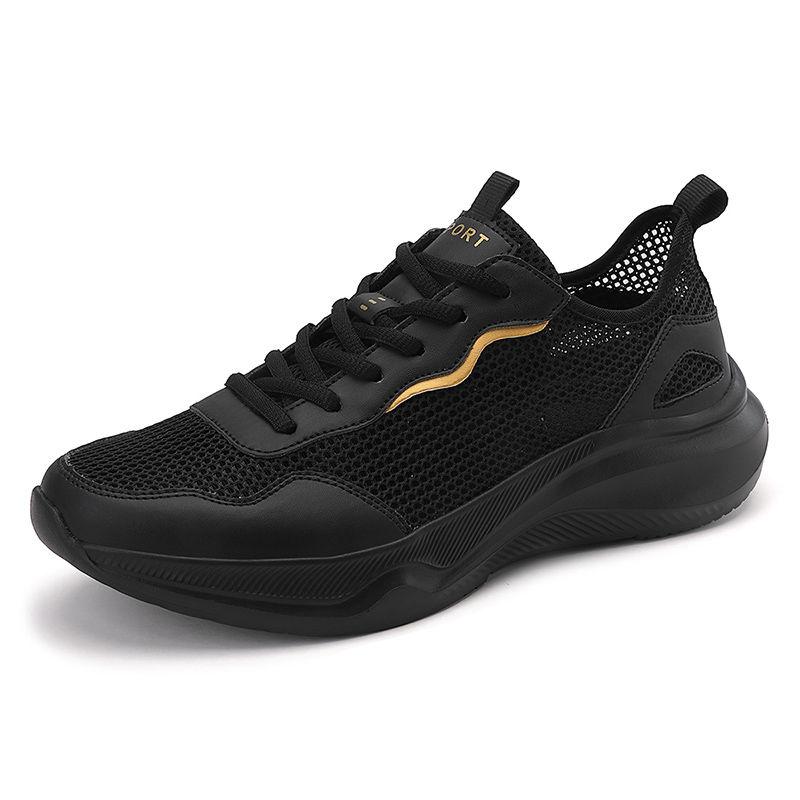 Black Mesh Upper Breathable Thick Platform Man Casual Sneaker Outdoor Wide Original Deals Cheap Liquidation Sports Shoes for Men