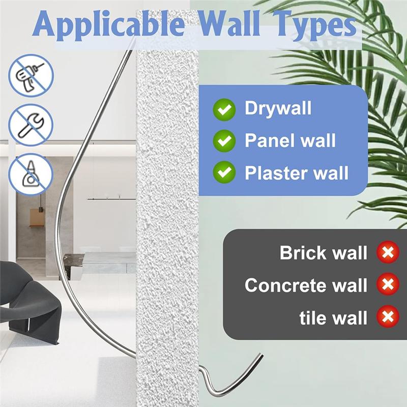 M-Modern-20PCS Picture Hangers For Drywall, Stainless Steel Super Hooks, Wall Hooks For Hanging,Picture Hanging Kit, Picture