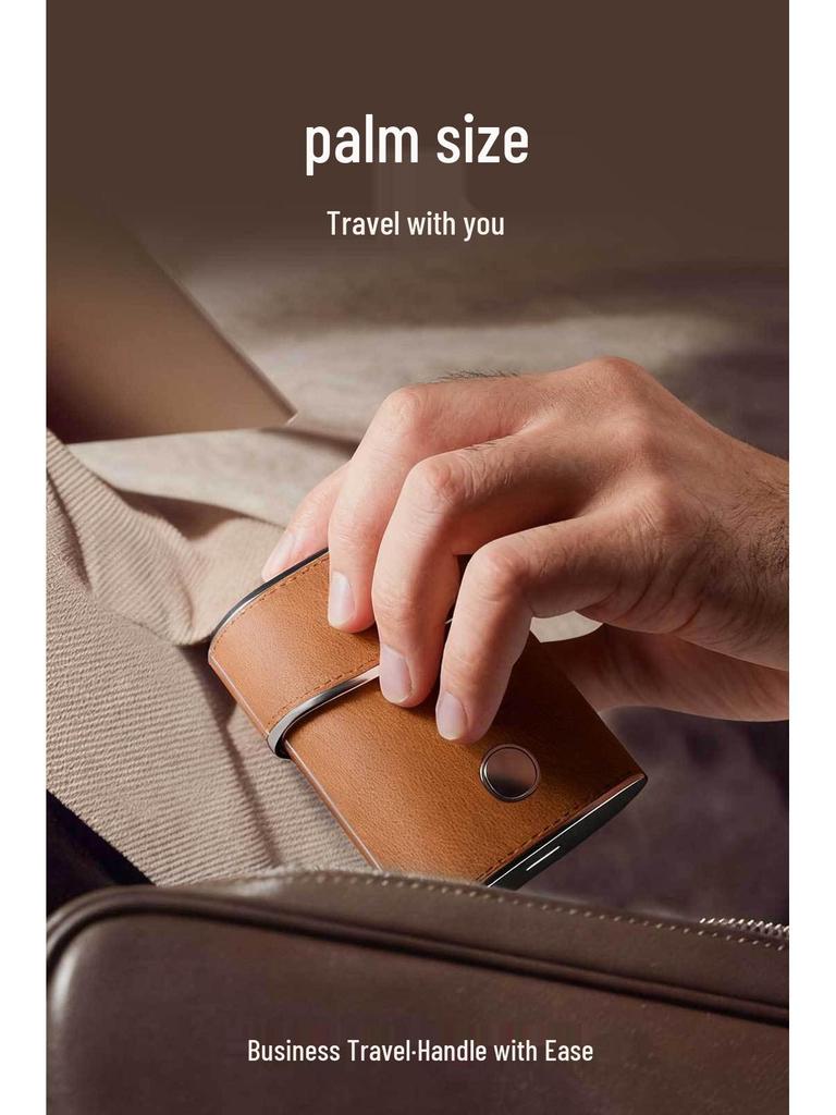 Portable Waterproof Electric Shaver with Leather Case - Men's Gift Set