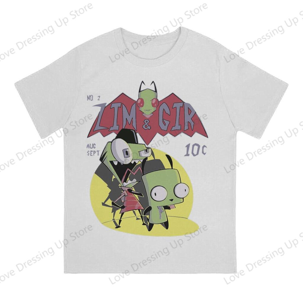 Invader Zim 100pure Cotton Summer Unisex Tshirt Zim  Gir Best Friend Short Sleeve Tshirts Harajuku Tee Funny Tops