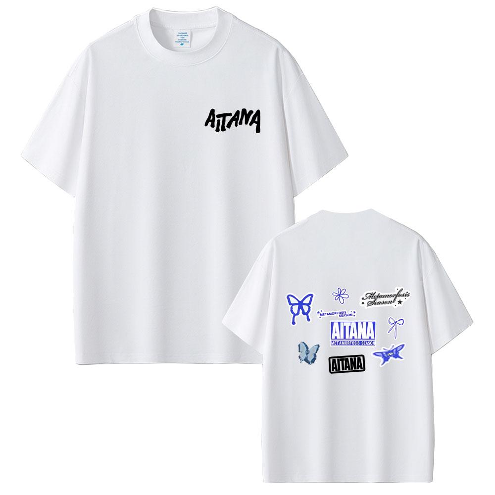 2025 Summer Singer Aitana Graphic CUARTO AZUL Touring Tshirt Mens Hip Hop Retro Short Sleeve Loose Casual Cotton Tshirt