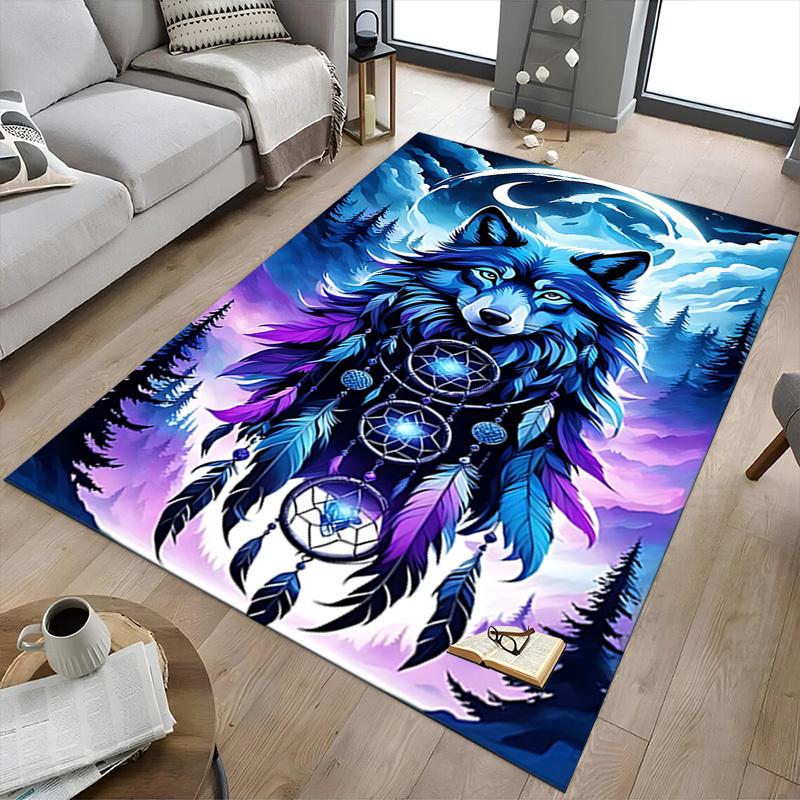1pc Wolf Dreamcatcher Carpet, Office Rug Outdoor Mat Home Decor Area Carpet Festival