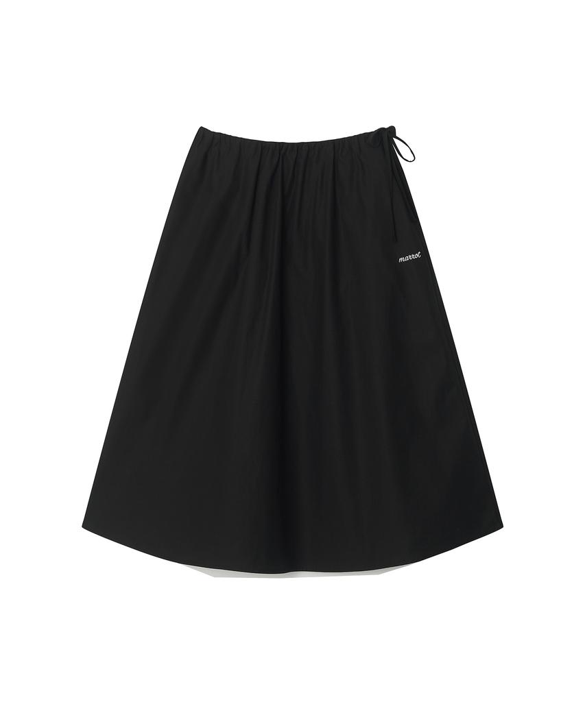 MARROT Cotton String Midi Skirt_Black