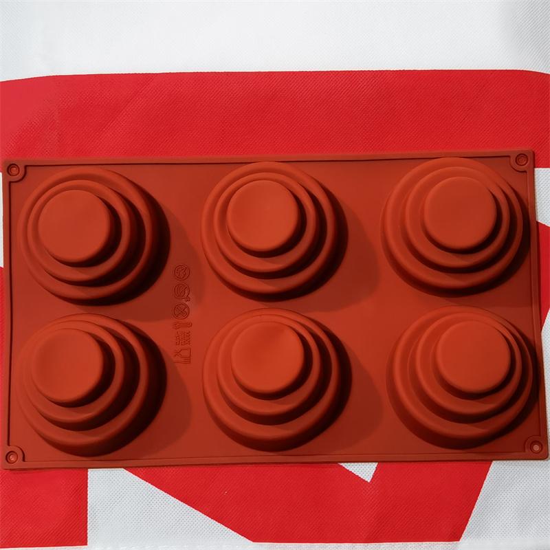 

6 Cavities Non-stick 3 Tier Cupcake Silicone Cake Molds Multi Tiered Cupcake Pudding Chocolate Mould DIY Baking Pan Tray Tools 3 Tier