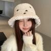 Fashion Versatile Hat Women's Autumn and Winter Thickened Warm Imitation Lamb Wool Bucket Hat Fresh and Sweet Casual Basin Hat