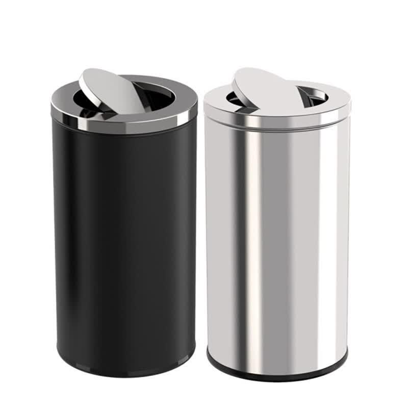 Stainless Steel Upright Flip-Top Waste Bin