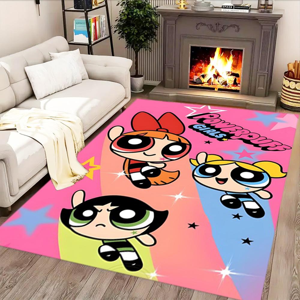 Powerpuff Girls Adventure rug for living rooms, bedrooms, home décor, and as gifts.