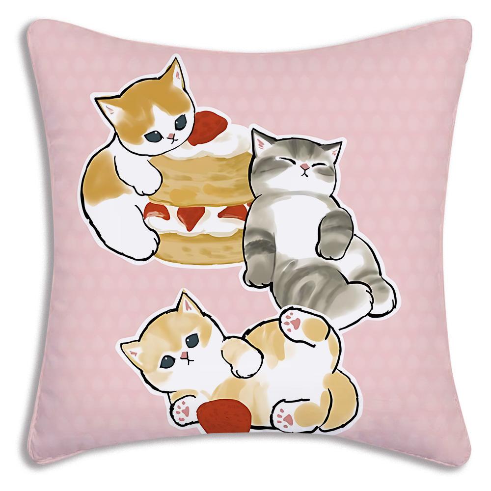 Fashion Luxury Cute Mofusand Cat Pillow Covers Cartoon Sofa Decorative Home Double-Sided Printing Short Plush Cute Cushion Cover
