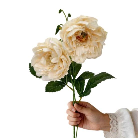 

2 Heads Blooms Artificial Peonies Flowers Faux Silk Peony Branches with Stem for DIY Bridal Bouquet Wedding Centerpieces Floral Arrangements