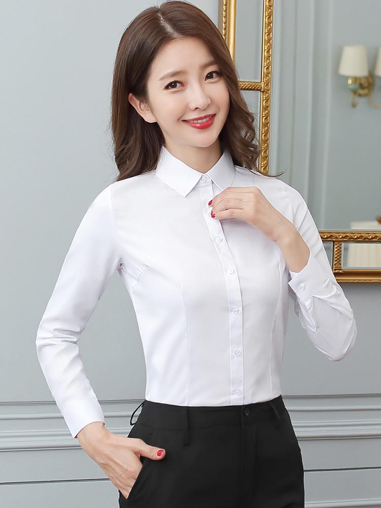 Women's Plus Velvet Warm Long Sleeve Professional Shirt for Autumn and Winter
