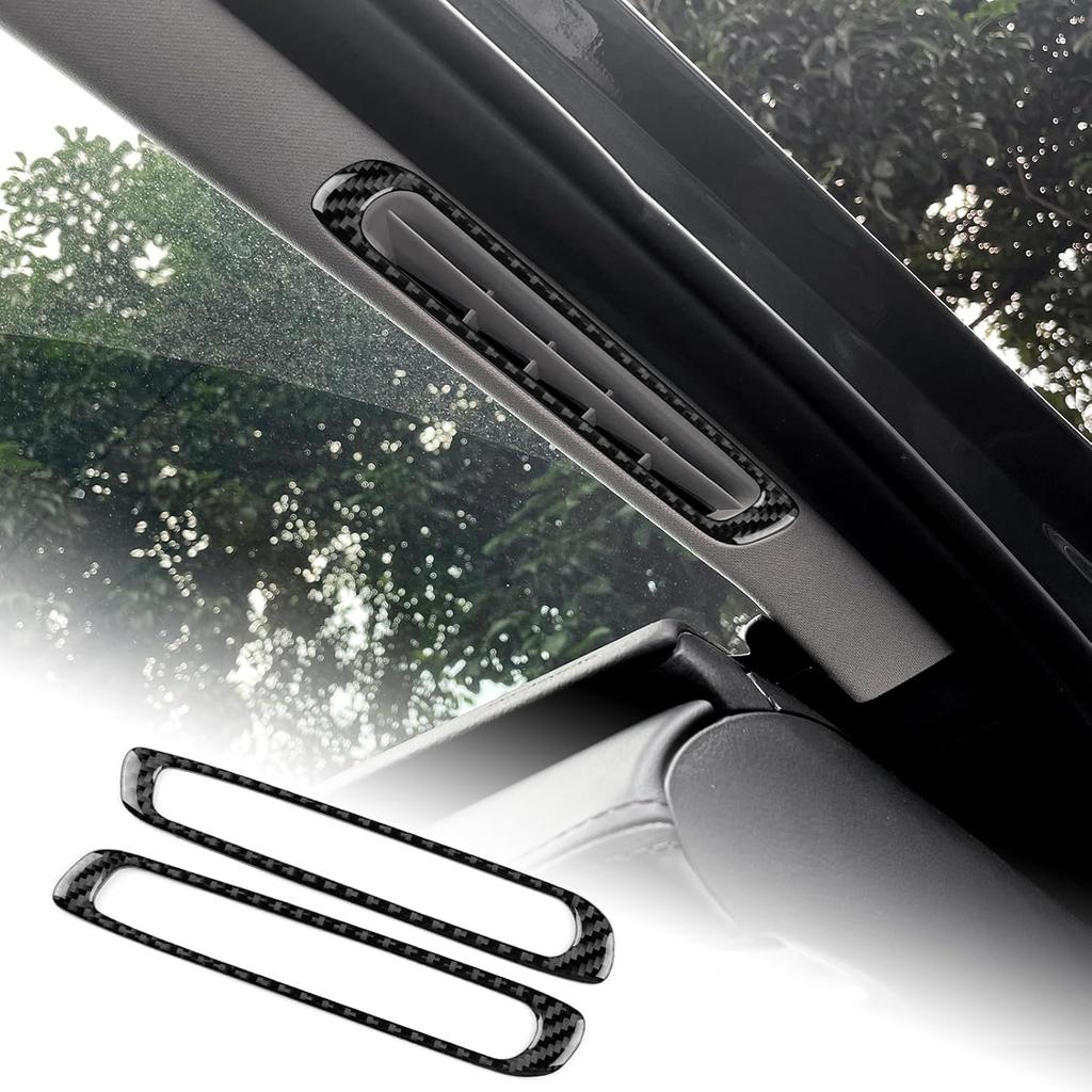 AIRSPEED Carbon Fiber for Mazda 3 Axela -2025 Center Console Multimedia Knob Button Cover Interior Trim Accessory, Black