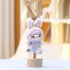 Three Baby Plush Rabbit Keychain Pendant With Embroidery Design Gift For