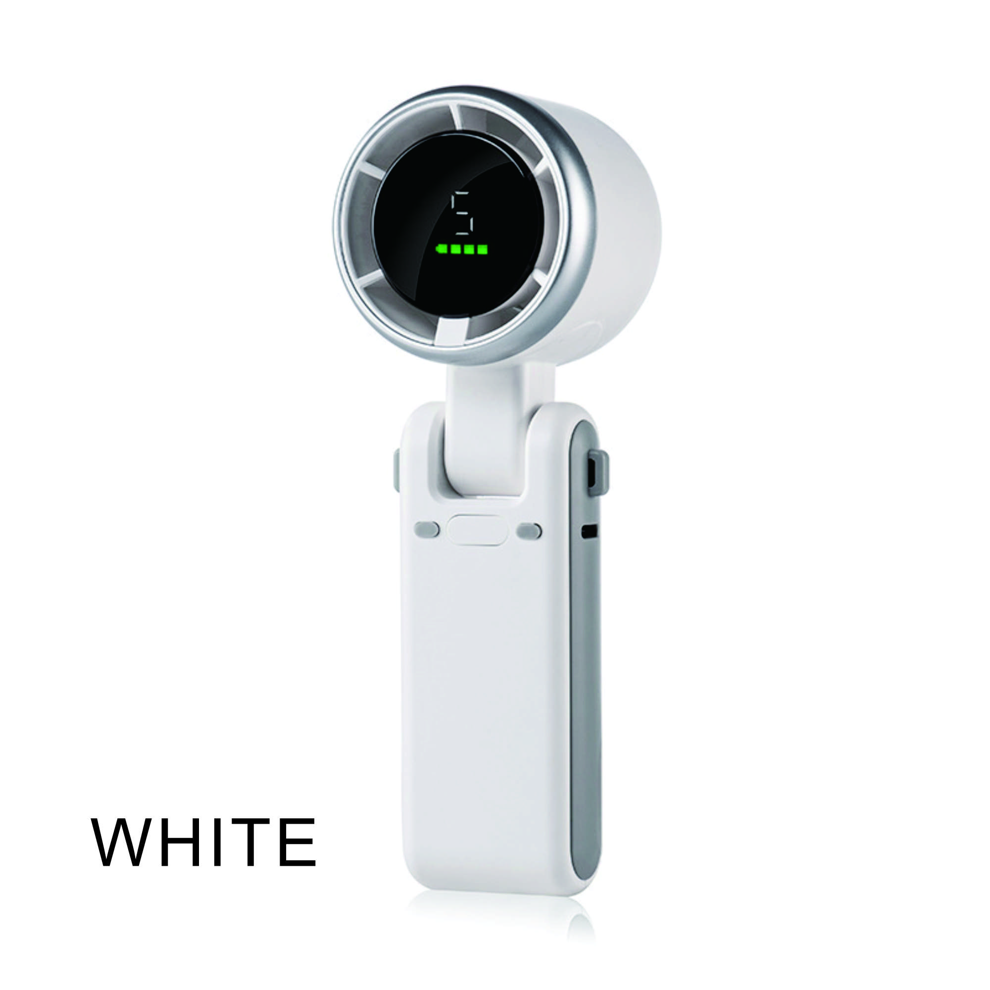 

Ручной мини-вентилятор, складной портативный шейный вентилятор, 5-скоростной вентилятор с зарядкой Type-C, интеллектуальный цифровой дисплей 4000 мАч белый