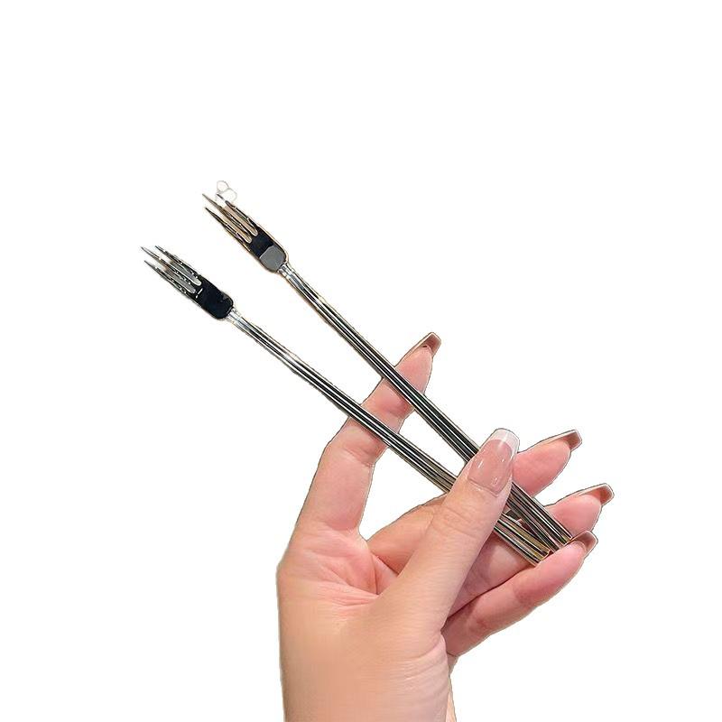 INS Style Stainless Steel Long Handle Dessert Forks - Creative Cute Designs for Fruit and Desserts