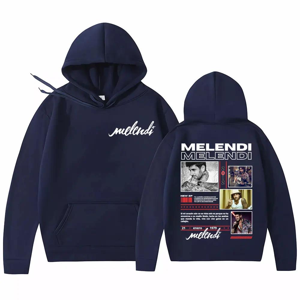 Rapper Melendi Album 2025 Tour Merch Sweatshirt Men Women Fashion Hip Hop Gothic Retro Hoodies Casual Fleece Oversized Pullovers