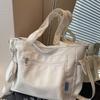 Simple Solid Color Large Capacity Women Casual Oxford Cloth Tote Bag For Daily Use