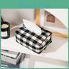 Moderne minimalistische Baumwoll-Taschentuchbox mit Patchwork-Design für Bürodekoration und Schreibtischorganisation