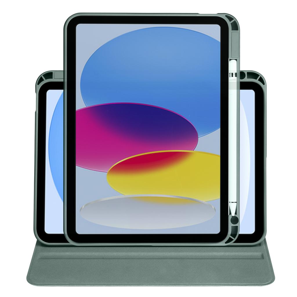 For iPad Air 13 (2025)/(2024) Case with Pen Holder PU Leather+Acrylic Rotating Stand Tablet Cover