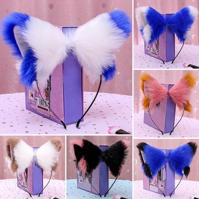 1PC Party Cosplay Cat Ears Faux Fur Hairband Headwear Hair Hoop Headband Hair Jewelry Head Rim