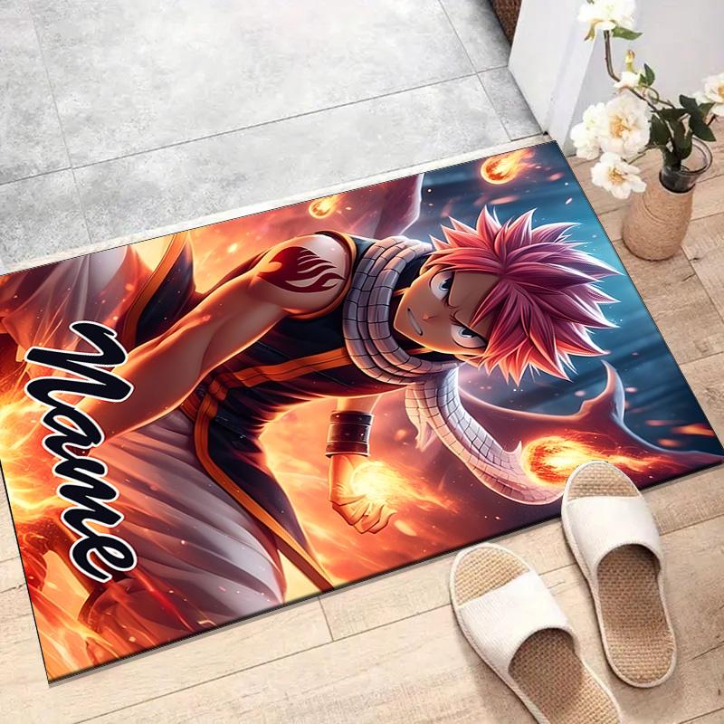 Custom Fairy Tail Mat Personalized Name, Polyester Washable Indoor Entryway Rug, Gift for Christmas, Easter, Thanksgiving Day