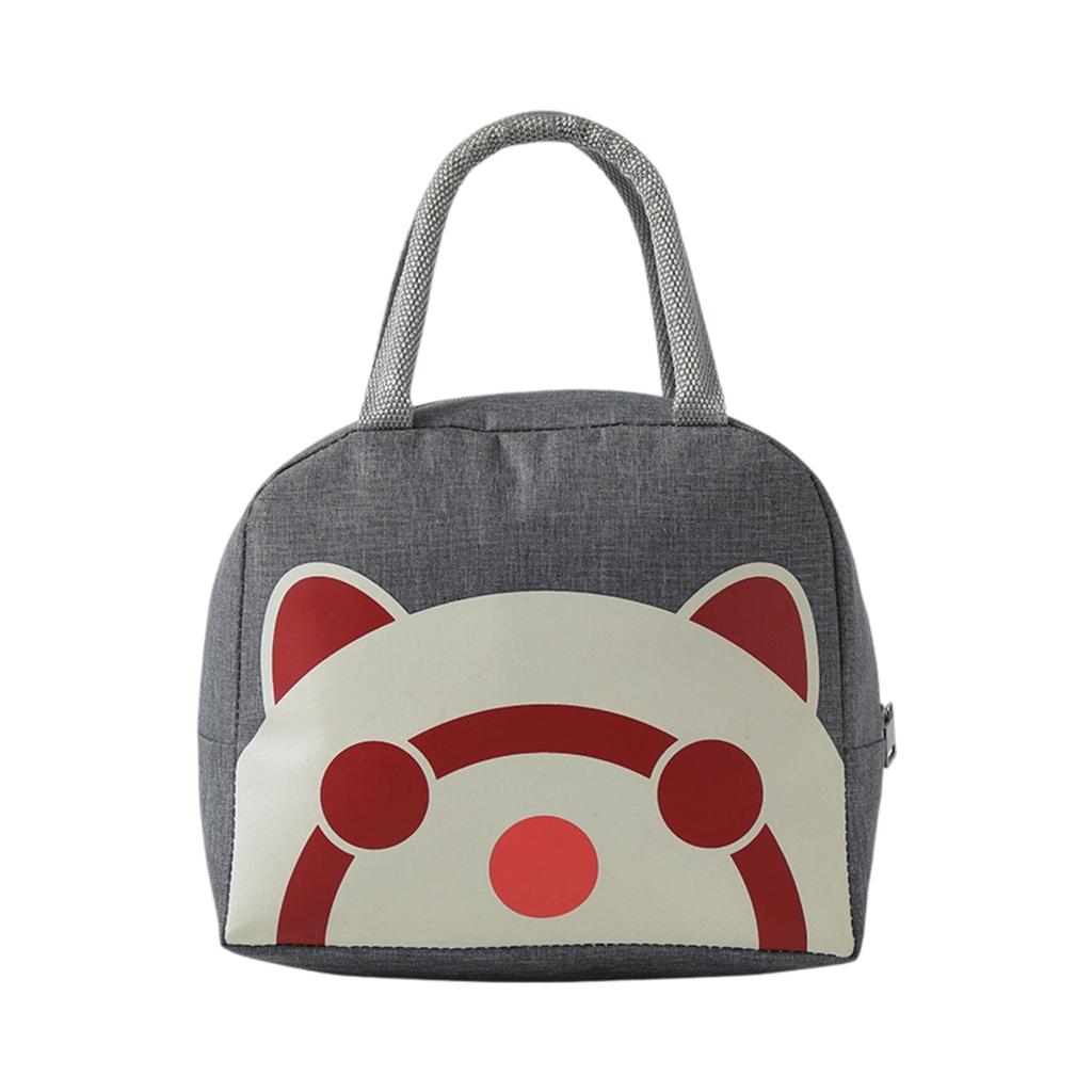 Oxford Fabric Cartoon Whale Lunch Bag Insulated Storage Bag Portable Handheld Food Container for Work School Travel