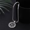 Vintage Pentagram Pendant Necklace for Men Stainless Steel Jewish Star Religious Jewelry Gift