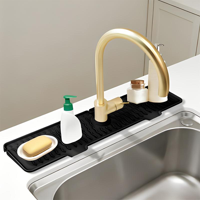 Kitchen Sink Splash Guard Faucet Mat Splash Catcher Handle Drip Catcher Tray Multipurpose For Kitchen Dish Drying Mats