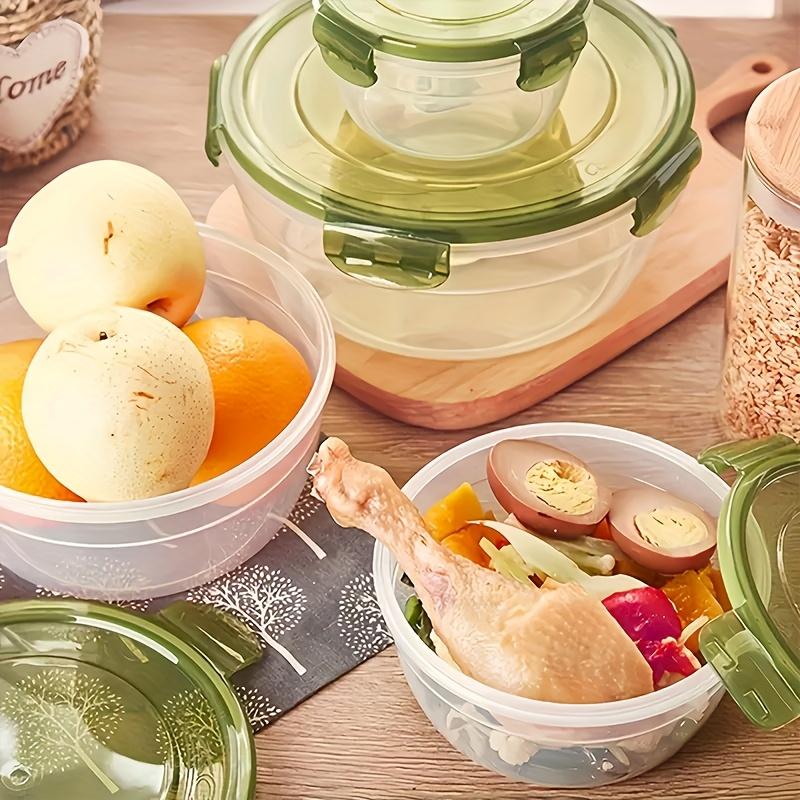 Plastic Refrigerator Storage Containers with Airtight Lids Fits Containers Suitable for Lunch Box, Bento Box, Fruits, Vegetables, Meat, Eggs Organizer