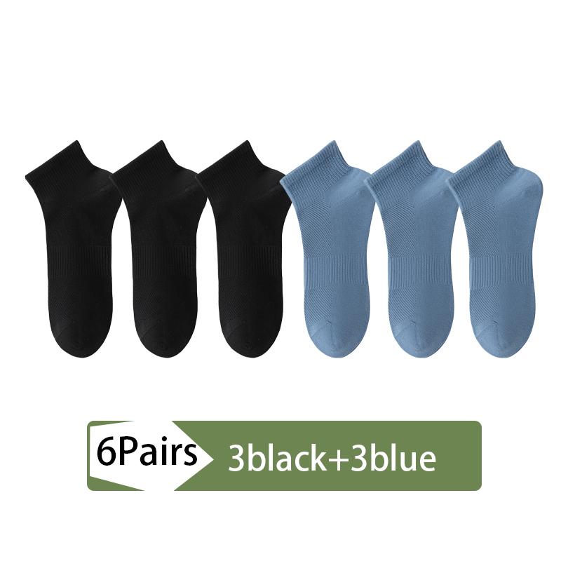 Hohe Qualität 6 Paare Herrensocken Kurz Gekämmte Baumwolle Netz Atmungsaktiv Geruchshemmend und antibakteriell Frühling Sommer für Herrensocken Neue Größe EUR38-45