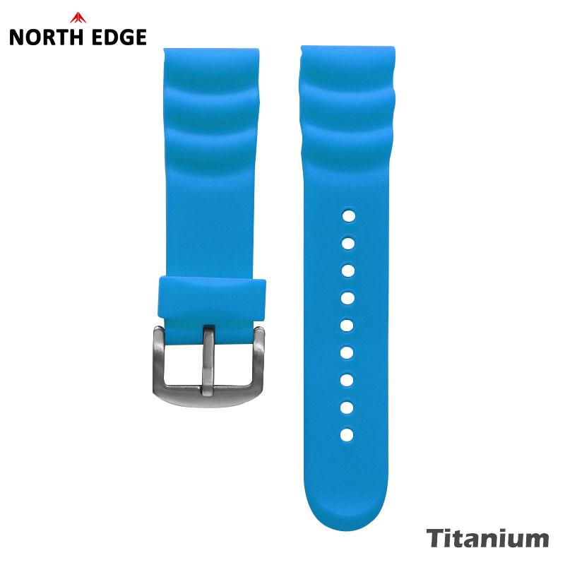 NORTH EDGE 24MM Rubber Watch Strap Titanium Alloy Compatible with TRITON-TI Durable Wristwatch Band